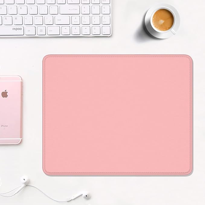 Auhoahsil Pink Mouse Pad, 12 x 10 Inch Square Mousepad, 3mm Thick Rubber Mouse Mat with Pretty Design, Premium-Textured Non-Slip for Gaming Work Office Wireless Mouse Men Women