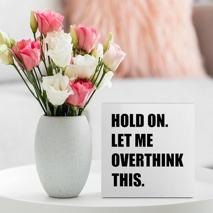 Inspirational Quotes Office Supplies Rustic Desk Decor Motivational White Wooden Box Sign Funny Sarcastic Farmhouse Wood Plaque Positive Cubicle Accessories Home Shelf Table Counter Bar Decorations