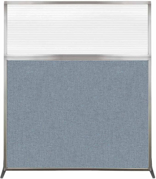 Versare Hush Screen Portable Room Divider | Workstation Wall Divider | Freestanding Privacy Hush Panels | Clear Fluted Windows | Fabric Office Divider Screen | Great for Room Separation