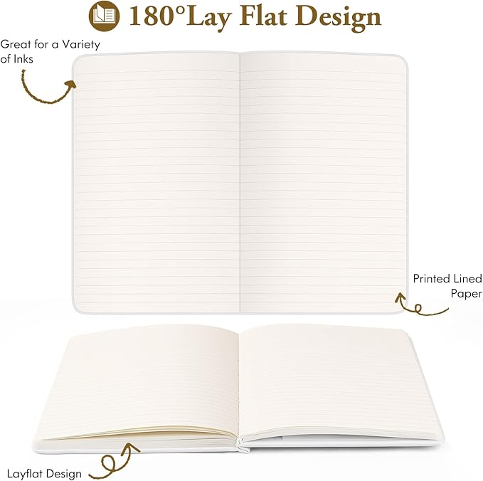 Huhuhero Lined Notebook Journal, 120Gsm Thick Paper College Ruled Journal, Hardcover Notebooks for Work School Note Taking, Office School Supplies 5"×8.25" (3, Black)