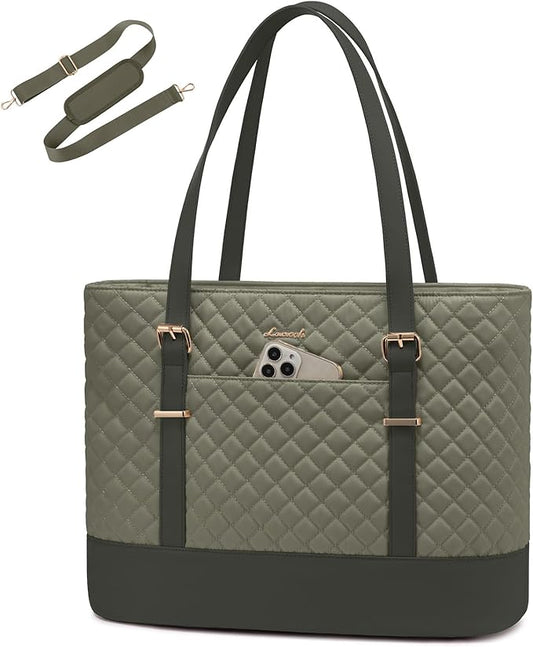 LOVEVOOK Laptop Bag for Women, 15.6 Inch Work Tote Computer Bag With Large Cup Holder, Lightweight Large Laptop Briefcase for Travel, Bussiness, Teacher