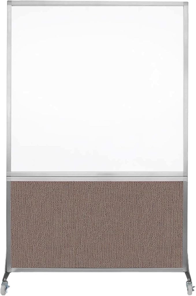 DivideWrite Mobile Whiteboard | Double Sided Dry Erase Board | Portable Office Cubicle Partition | Display for Classrooms, Conference Rooms, Meeting Areas and More | Latte Fabric 4' Wide X 6' Tall