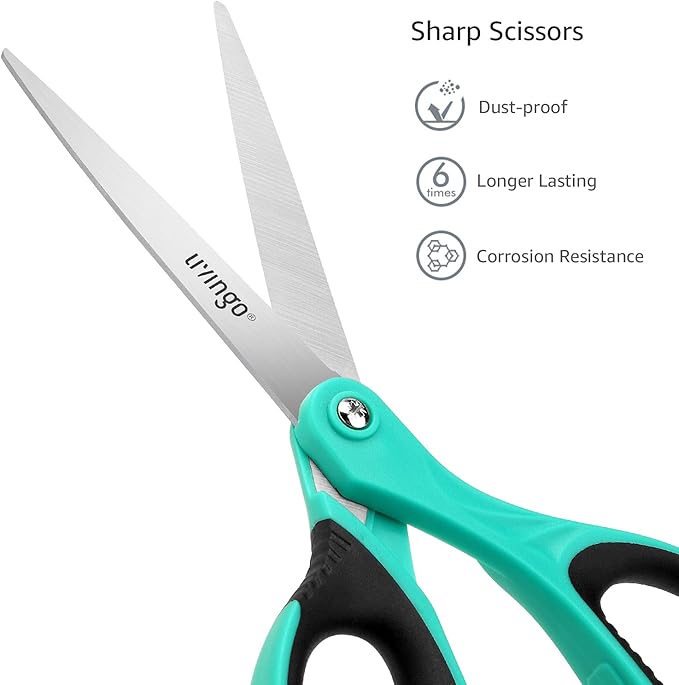 LIVINGO Sharp Scissors All Purpose: 36 Pack of Scissors Bulk Heavy Duty Multipurpose Cutting Fabric Wrapping Paper Sewing Craft for Office Middle High School Home, 8.5 Inch