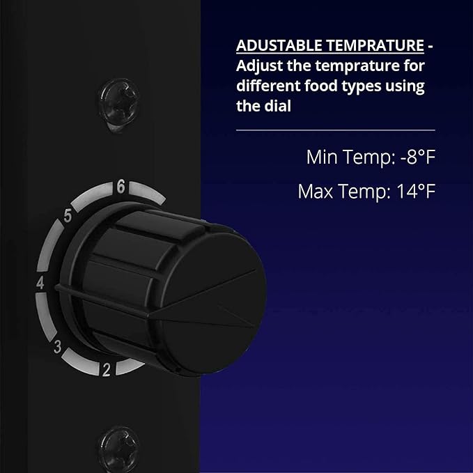 1.1 Cu Ft Mini Freezer Display Freezer with LED Light 2 Removable Shelves 7 Temperature Settings -8°F to 14°F Perfect for Liquor and Ice Cream