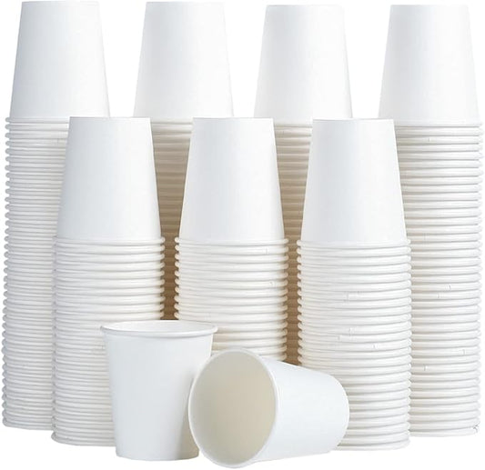 SIUQ 300 Pack 5 oz Paper Cups, White Disposable Paper Cups, Small Bathroom Mouthwash Cups, Hot/Cold Drinking Cup for Bathroom, Home, Party, Office, Picnic, Travel
