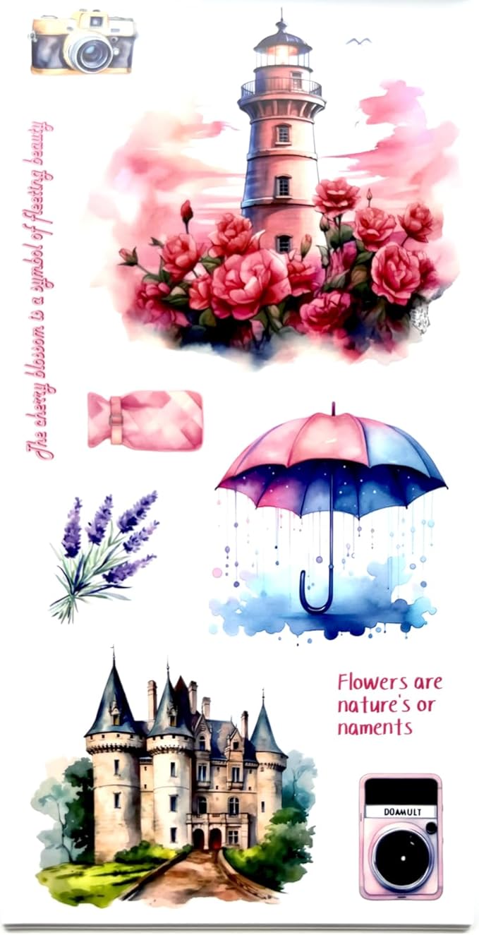 Aesthetic Journaling Sticker Books for Adults - Pre-Cut Scrapbook Stickers Vintage 20 Sheets Junk Journal Supplies Watercolor Scrapbooking Stickers Planner Cottagecore Decorative DIY Arts Craft Making