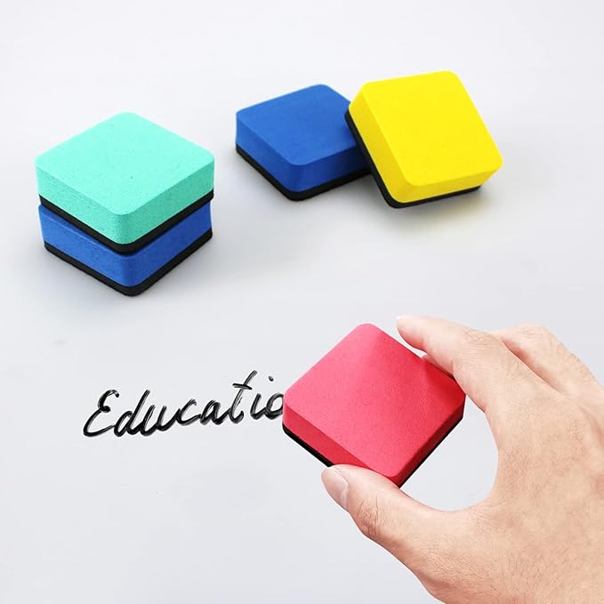Dry Erase Eraser,12 Pack Magnetic Whiteboard Erasers,Small Dry Erase Board Erasers for Classroom, Home, and Office(12pcs-Square)