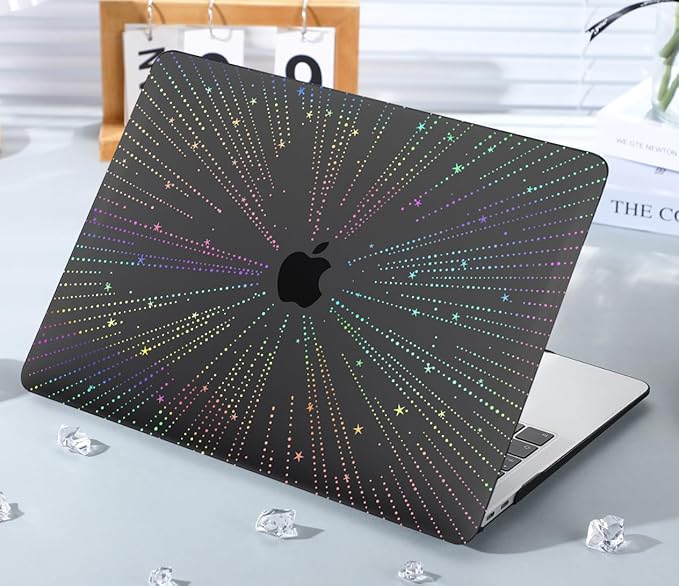 KEROM Clear Black Case for MacBook Pro 16 inch 2025-2021 M4 M3 M2 M1 Pro/Max Chip A3403 A3186 A2991 A2780 A2485, Protective Aesthetic Plastic Hard Shell Case & Keyboard Cover, Line