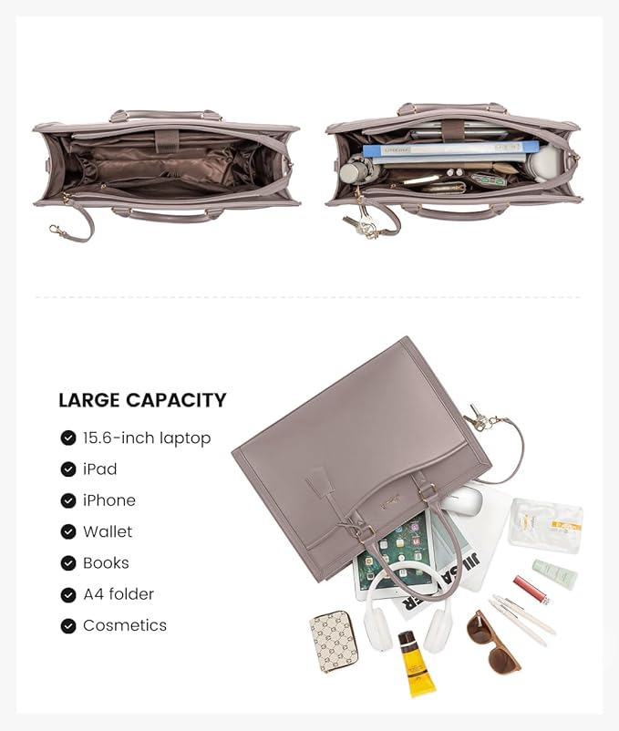 LOVEVOOK Laptop Tote Bag for Women, Office Work Bag Briefcase fit for 15.6 inch Laptop, Large Capacity Teacher Bag Handbag