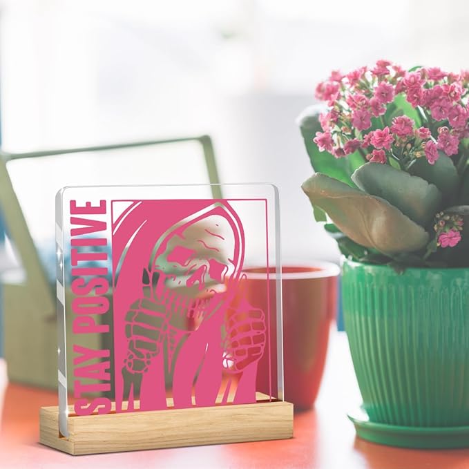 Pink Room Decor Preppy Pink Inspirational Mental Health Awareness Positive Affirmation Sign Acrylic Sign Plaque Motivational Table Decorations for Home Office Bedroom Farmhouse