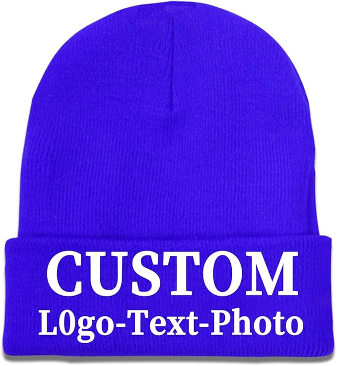 Custom Beanie for Men Women Bulk Custom Winter Hat Beanies with Logo Text Image Personalized Knit Hats Gifts for Business