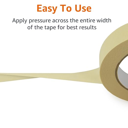 Amazon Basics Masking Tape, 0.94 inch by 180 feet, 6 Rolls, Beige