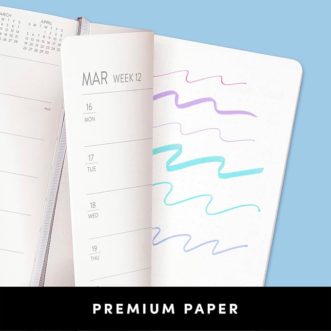 PAPERAGE 2026 Weekly & Monthly Planner, 12 Months (January 2026 - December 2026), 5.6 in x 8 in, Hardcover 2026 Planner with Weekly & Monthly Spreads, Note Pages, Stickers & Back Pocket – Slate