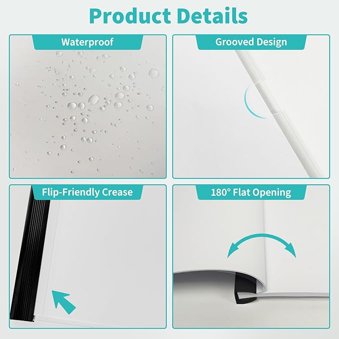 Binditek 6 Pack Clear Report Covers with Sliding Bars, 25 Sheet Capacity, 5mm Binding Bars, Letter Size, 5.5 Mil Thick, Black, for Students and Coworkers