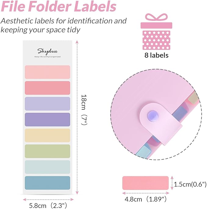 SKYDUE Expanding File Folder with 5 Pockets, Cute Accordion File Organizer, Letter Size Filing Folder, Portable Paper Receipt Organizer, School Office Supplies Purple