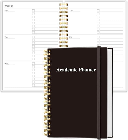 Academic Planner for 2026 or Anytime - 5.8" x 8.5" Undated Weekly Student Planner For Homeschool, High School, College & Nursing Students, 200 Pages, Black