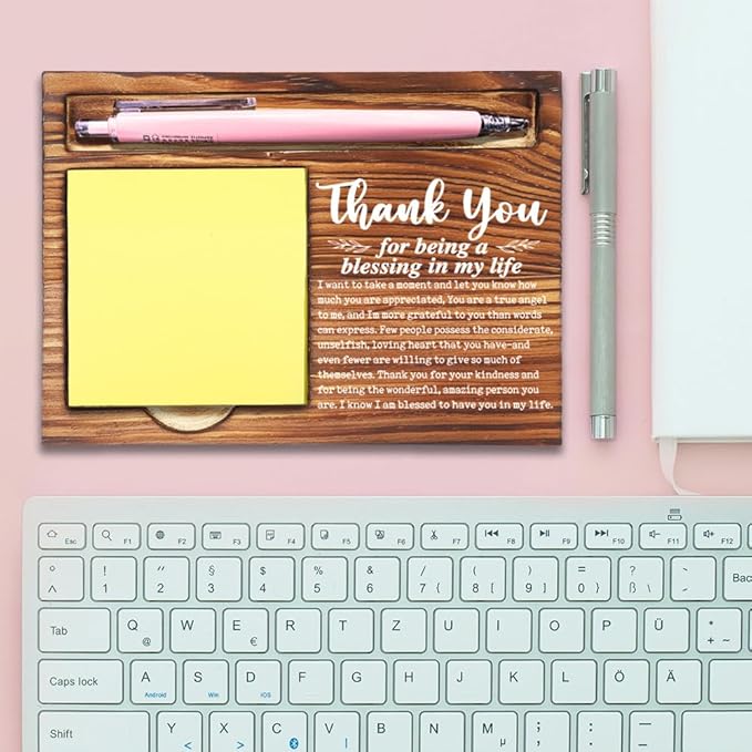 Thank You Gifts for Coworker Mentor Teacher Nurse, Appreciation Gifts for Social Worker, Going Away Gift Retirement Gift for Coworker Boss Office Decor Self-Stick Note Pad Holders-DW04