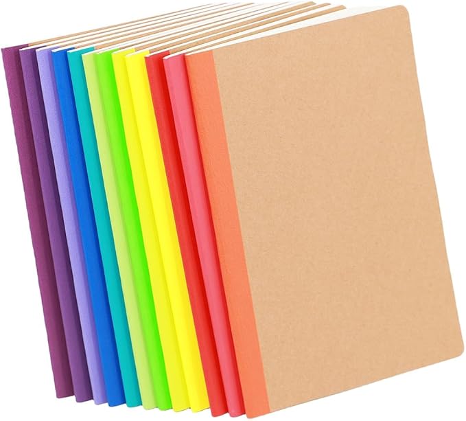 24 Pack A5 Kraft Notebooks, 60 Lined Pages Travel Journal Bulk, Soft Cover Notebooks for Women Girls Students, Making Plans Writing Memos Office School Supplies, 8.3 X 5.5 in