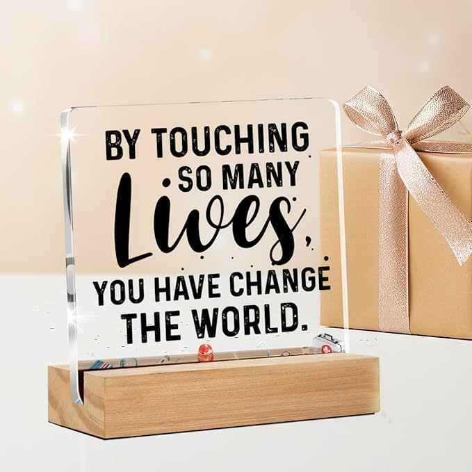Thank You Gifts for Nurse Doctor, Nurse Doctor Appreciation Gifts By Touching So Many Lives Clear Acrylic Desk Decorative Sign for Home Office, 4 x 4 Inches
