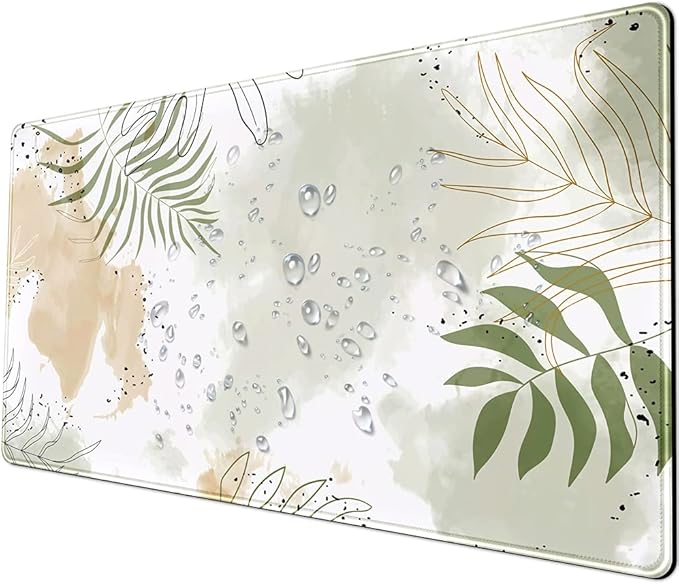 Keyboard mat Kawaii Mousepad Matcha Green Plant Abstract Accessories Desk pad Mouse mat for Desktop Gamer Girl Office Accessories for Women Pink Desk Organizer Large Gaming Pads …