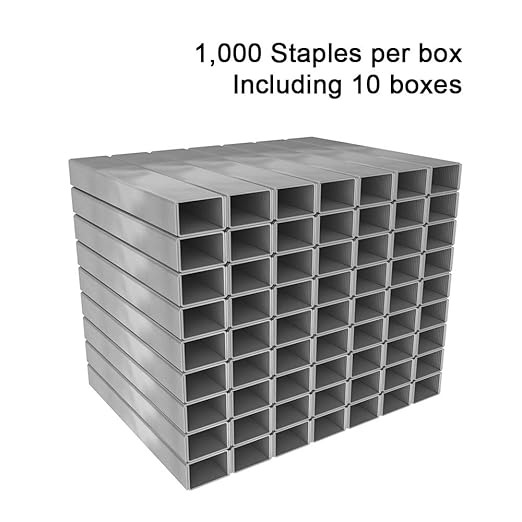 Rayson 23/8 Heavy Duty Staples, Enhanced 5/16" Leg Length, 1/2“ Width, Staples 40 Sheets, 10 Boxes of 1000 Staples (Total: 10,000 Staples)