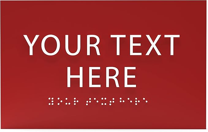 6" X4" Personalized Custom Sign- Tactile Graphics Grade 2 Braille Text | ADA Compliant Wall Mount Plastic Signs For Schools, Offices, Businesses, Apartments & Restaurants