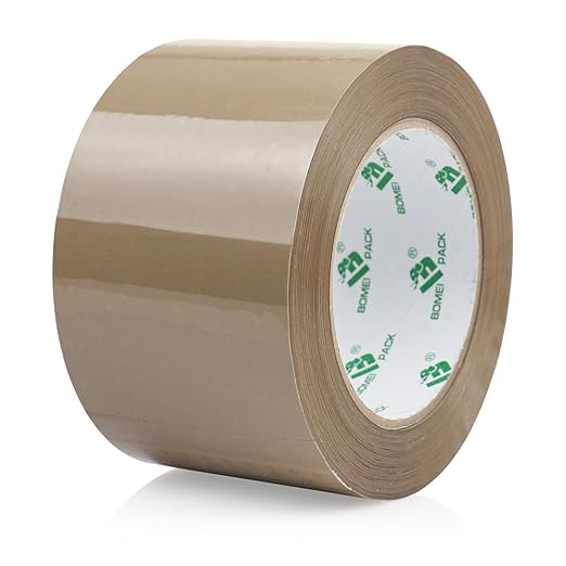 BOMEI PACK 3 inch Brown Packing Tape, 6 Refills Rolls Wide Packaging Tape for Moving, Shipping and Storage, 2.4 Mil x 110 Yards