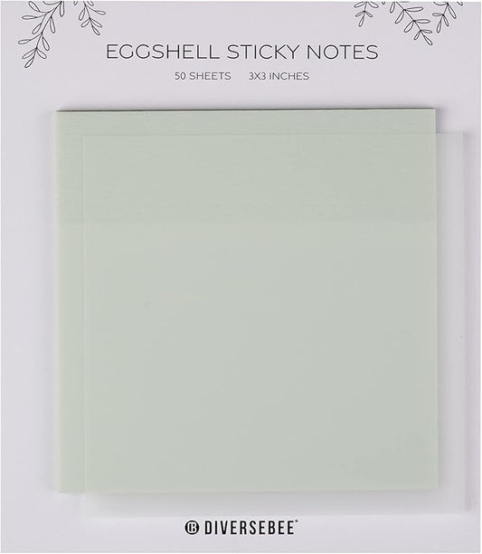 DiverseBee 50 Sheets Pastel Transparent Sticky Notes, 3x3” Clear Sticky Tabs, Translucent Page Flags Book Markers Stickers, Planner Accessories, Bible Journaling Study Office Supplies (Eggshell)