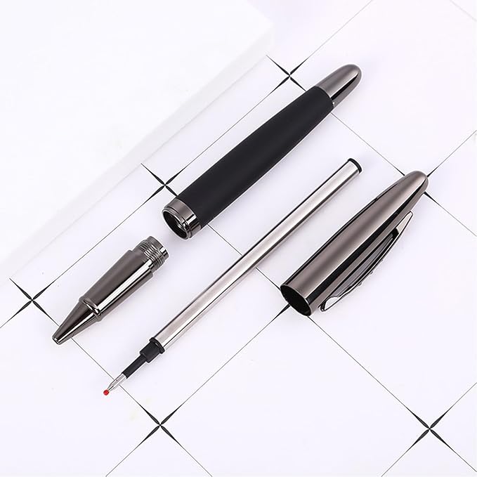 HeTaoCat Gel Rollerball Pen Refills, Roller Ball Fine Point 0.5mm, Black Ink Refill Pack of 5 - Replaceable Ballpoint Pen Refills Medium Point (Navy Blue)