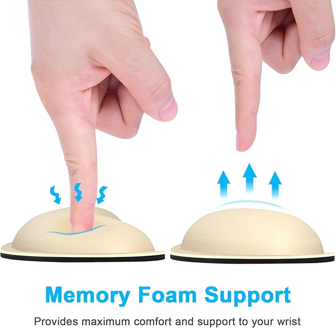 Dapesuom Mouse Wrist Rest, Ergonomic Memory Foam Mouse Wrist Support, Leather Hand Rest Pad Cushion for Gaming, Office, Laptop, Wireless Mouse, Men, Women, Pain Relief & Easy Typing, Colonial White