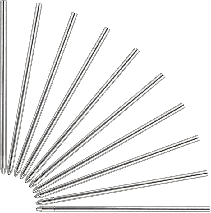 4 in 1 Multi Function Refillable and Retractable Multi Color Pen Refill,Black Red Blue Ballpoint Pen Refill, Multicolor Pen Gift for Journaling (10 Black)