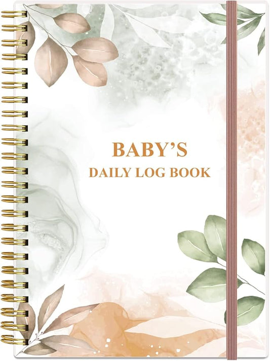 Baby's Daily Log Book - A5 Baby's Tracking for Newborns, 150 Easy to Fill Pages to Track and Monitor Your Newborn Baby's Schedule, Rose Leaf