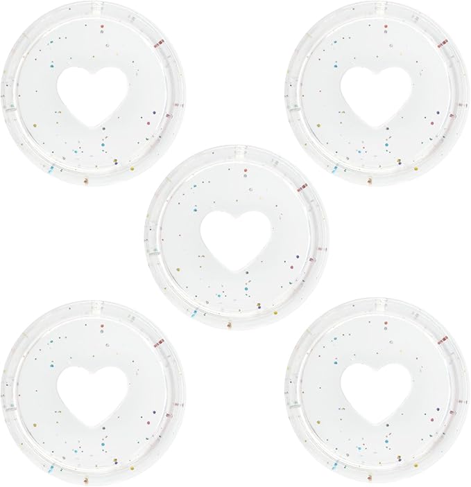33pcs Planner Discs for Discbound Notebook Accessories 0.94 inch Binder Rings Heart Expansion Disc Binding Discs(33pcs Clear Gold 0.94 inch/24 mm)