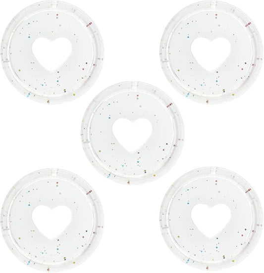 33pcs Planner Discs for Discbound Notebook Accessories 0.94 inch Binder Rings Heart Expansion Disc Binding Discs(33pcs Clear Gold 0.94 inch/24 mm)