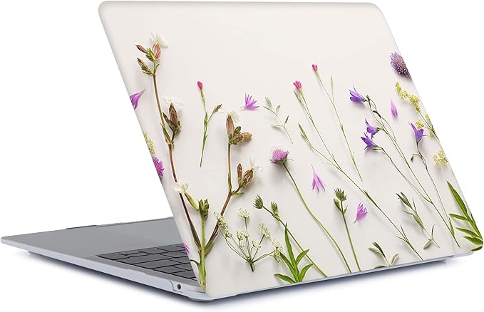 Laptop Case Compatible with MacBook Pro 13 inch with CD-ROM Model: A1278(Old Version 2012/2011/2010/2009/2008), Protective Plastic Hard Shell Case Cover & Keyboard Skin - Purple Flower