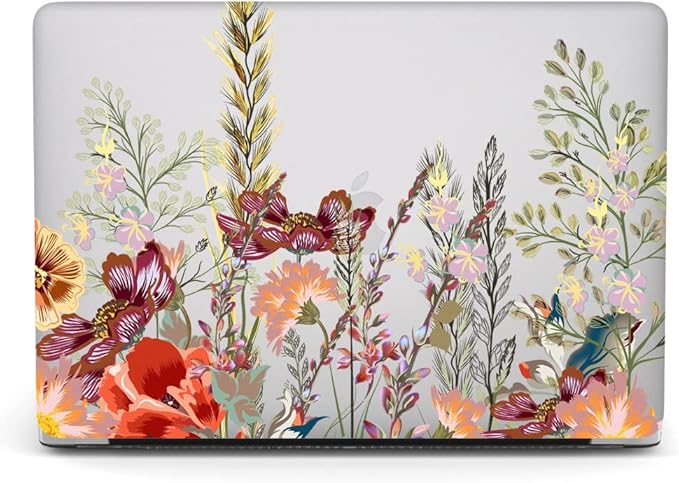 Case Compatible with MacBook Pro 13 Inch 2015 2014 2013 2012 Model A1502 & A1425, Plastic Hard Shell Protective Case with Keyboard Cover for Mac Pro Retina 13 Old Version - Flower