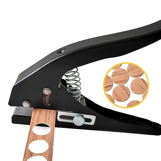 Single Hole Punch, Heavy Duty Single Hole Punch Hole Punches Portable Hand Held for Tags Cards Plastic (15MM Black)