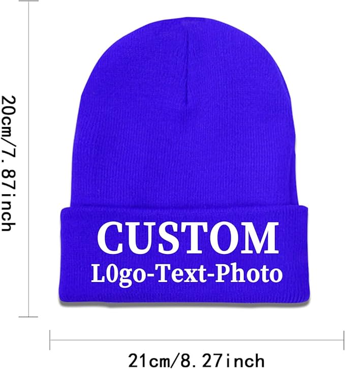 Custom Beanie for Men Women Bulk Custom Winter Hat Beanies with Logo Text Image Personalized Knit Hats Gifts for Business