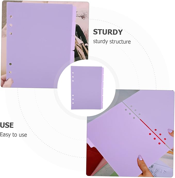 Didiseaon 6Pcs Binder Dividers with Tabs and Punch Insertable Sheet Protectors for Organizers Office and School Document Separators for Quick Classification