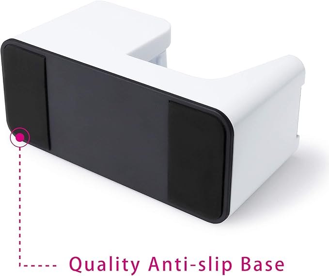 ABEL SimpleWork Desktop Tape Dispenser, White, 1 in Core, Non-Skid Weighted Base, Tape Cutter for Office, Home, School, and Crafts