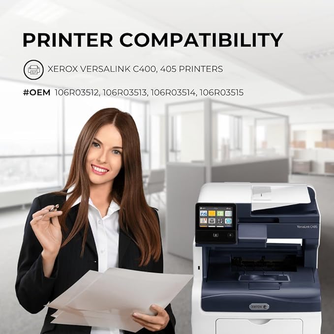 Toner Pros (TM Remanufactured [High Yield] Toner for Xerox VersaLink C400 C405 Printers 4-Color-Pack: 106R03512, 106R03513, 106R03514, 106R03515 (Black 5,000 & Colors 4,800 Pages)