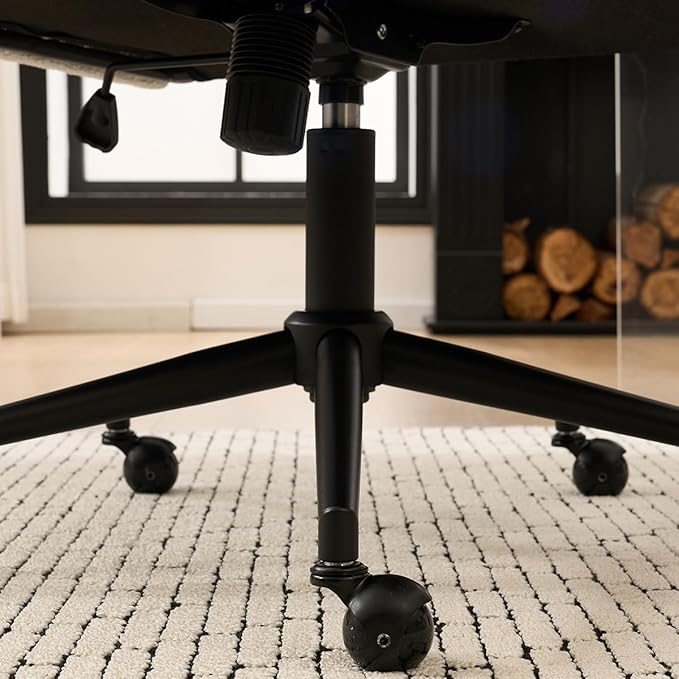 Kidol & Shellder Office Desk Chair Set of 3 with Arm, Swivel Adjustable Height with Wheels Comfortable Wide Seat for Home Office, Bedroom, Makeup Room, Beige