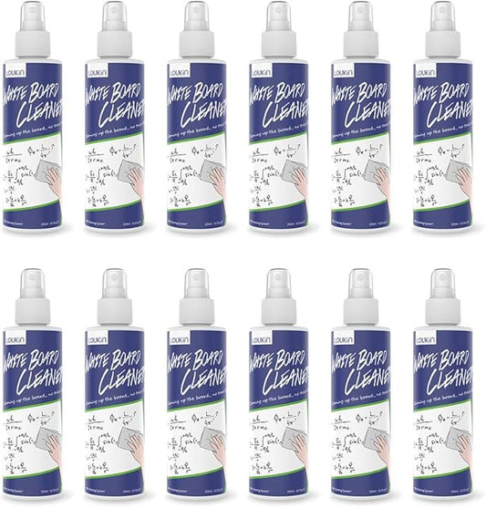 loukin Non-Toxic Whiteboard Cleaner, 8.5 fl oz Dry Erase Board Cleaner, White board Cleaning Spray, Removes Stubborn Marks from Whiteboards, Chalkboard (12-Pack)