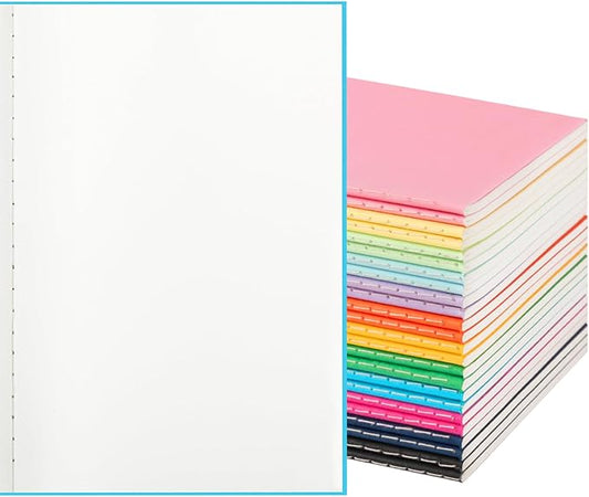 24 Pack Colorful Blank Notebooks for writing, Journals Bulk, A5 Composition Books, 8.3x5.5 Inch, 60 Pages, 30 Sheets Sketchbooks for Office School Travel Supplies (Blank-24 pack, 12 Colors)