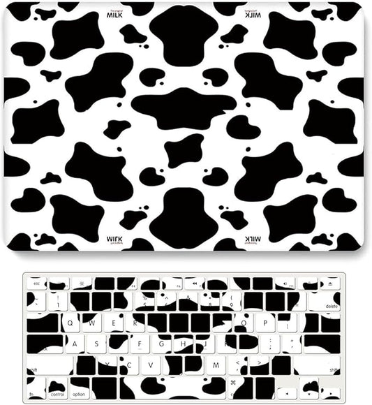 Case Compatible with MacBook Pro 16 inch 2020 2019 Release A2141 with Touch Bar/Touch ID, Plastic Laptop Hard Shell Protective Case & Keyboard Cover Skin - Milk Cow