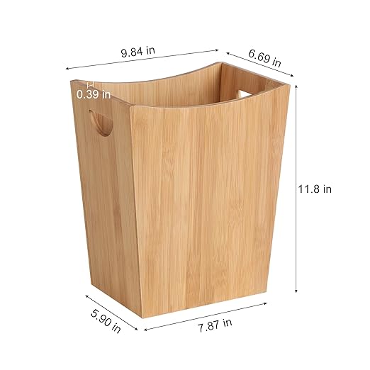 MOOACE Small Trash Can Wastebaskets, 2 Gallon Waste Basket with Handles, Rectangular Trash Basket Garbage Can for Bathroom, Living Room, Office, Kitchen