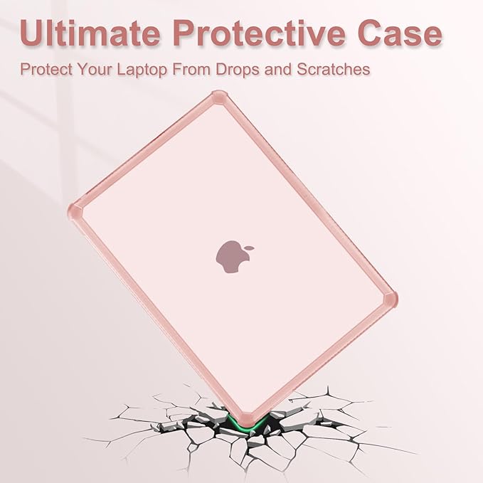 MOSISO Compatible with MacBook Pro 13 inch Case M2 2025-2016 A2338 M1 A2251 A2289 A2159 A1989 A1708 A1706, Anti-Cracking Heavy Duty Plastic TPU Bumper Hard Case&Keyboard Skin&Screen Film, Pink