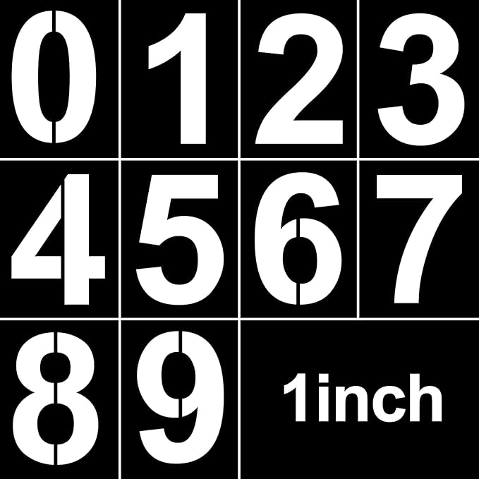 1 Inch Plastic Number Stencils - Reusable Digital Painting Templates for Cake Stencil Address Number Painting