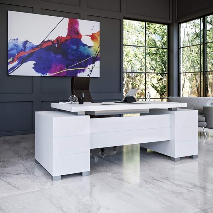 ZURI Forbes Genuine Leather Aluminum Base High Back Executive Chair - Dark Brown