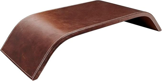 21 inch Leather Monitor Stand Riser,Desk Shelf Monitor Stand Ergonomic Height,Premium Leather Computer Stand Monitor Riser for Your Desktop,PC,Printer,Computer,Laptop